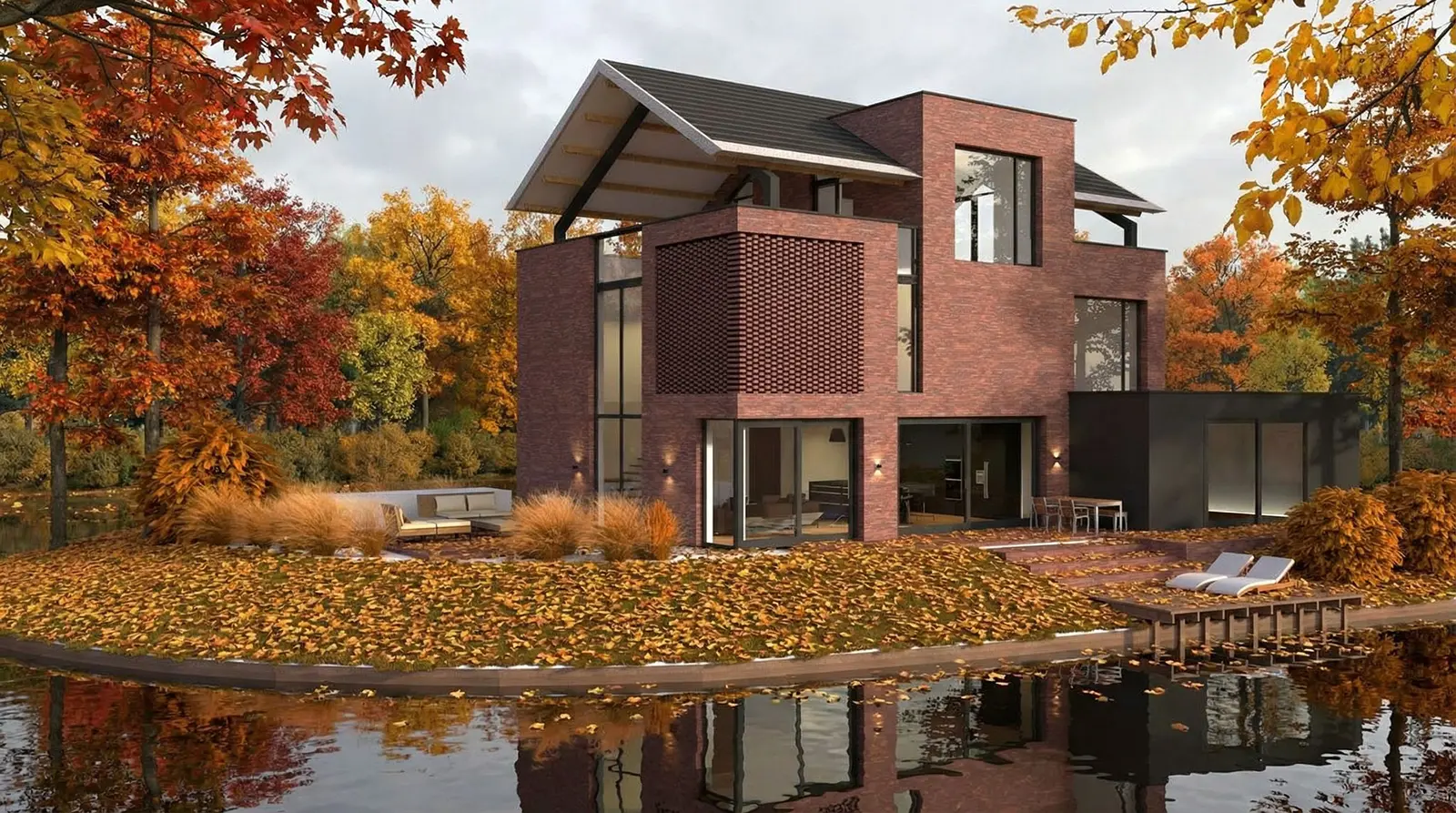 Moderne villa in Almere Duin aan de kreek met landschappelijke inpassing