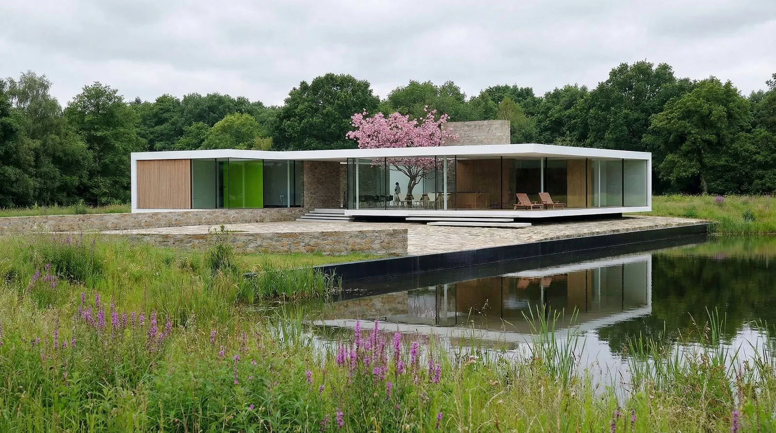 Architect Breukelen Modern paviljoen aan het water