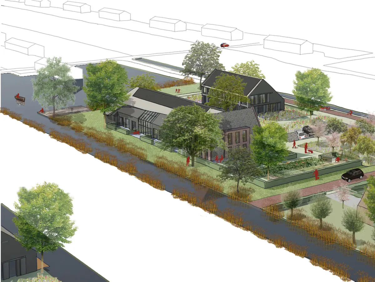 Impressie van erfbebouwing met groene overgangen tussen dorp en landschap