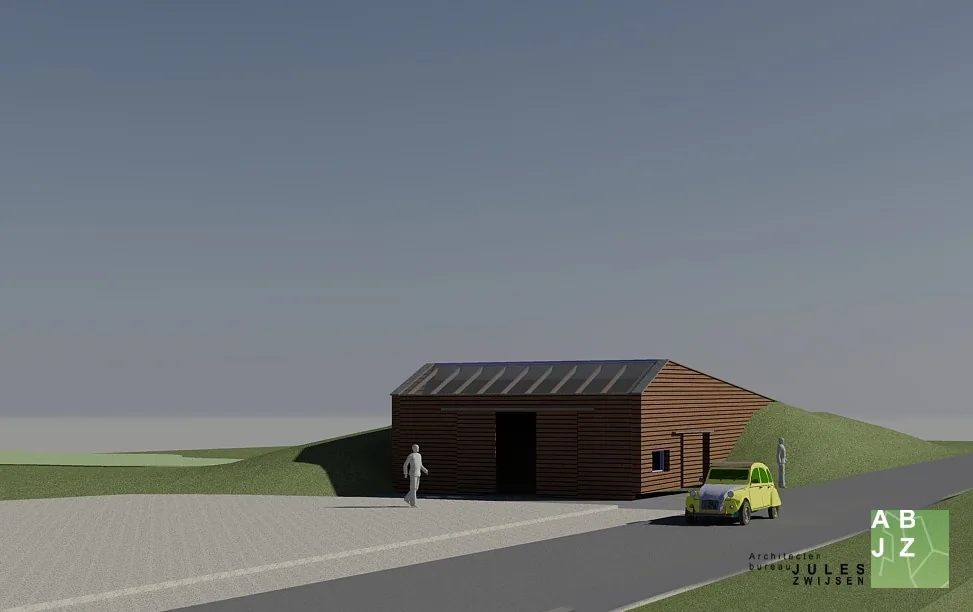 Onderkomen personeel, machines en golf buggy's