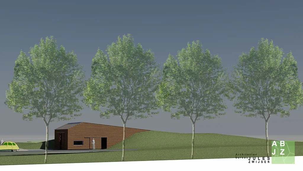 Onderkomen personeel, machines en golf buggy's