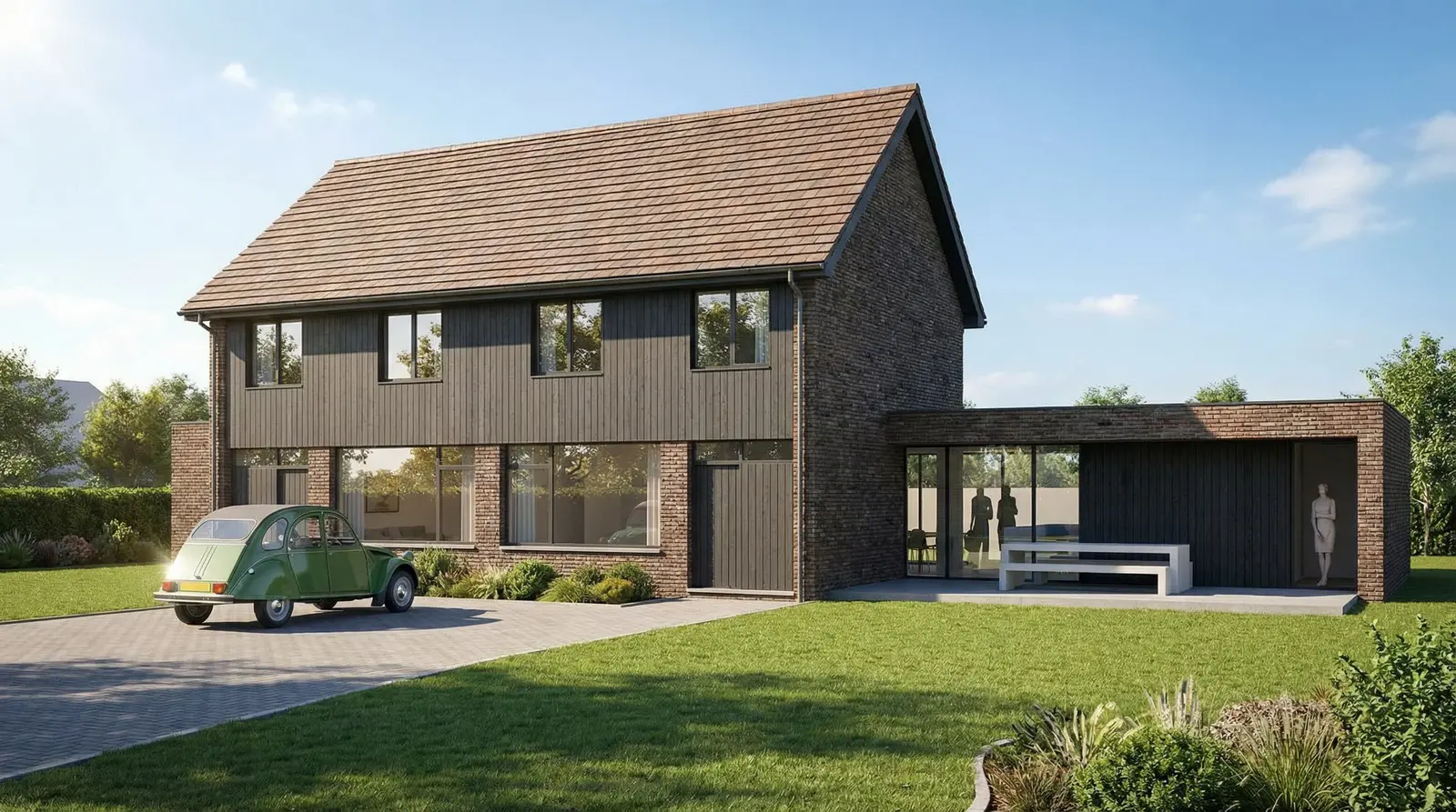 Renovatie en uitbreiding jaren-70 twee-onder-één-kap Maartensdijk