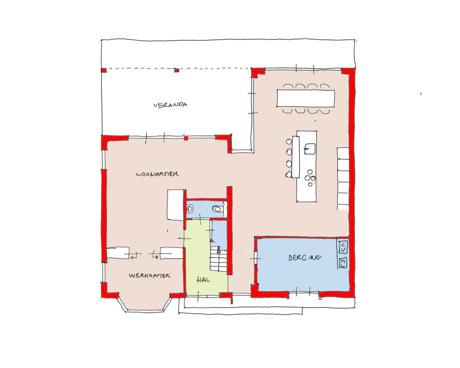 Nieuw bijgebouw in Vreeland met veranda en relatie met de tuin