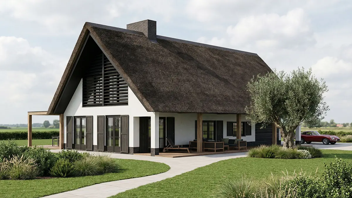 Verduurzaming rieten kap villa in Wijdemeren, luxe verbouwing door architectenbureau